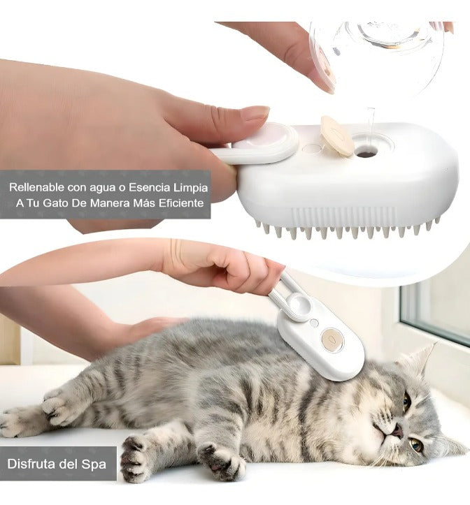 Cepillo Automático Vapor Perro & Gato 3 en 1