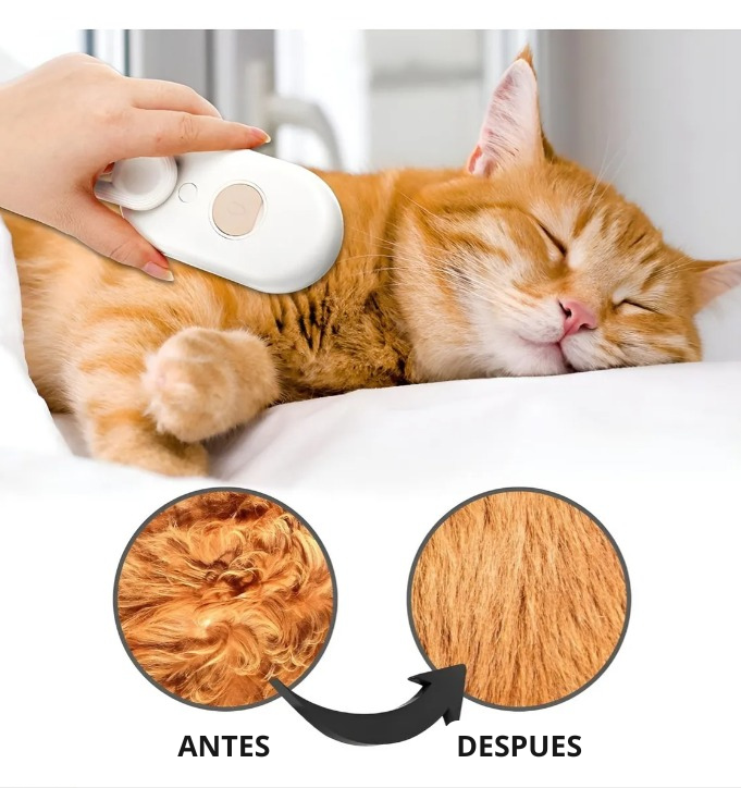 Cepillo Automático Vapor Perro & Gato 3 en 1